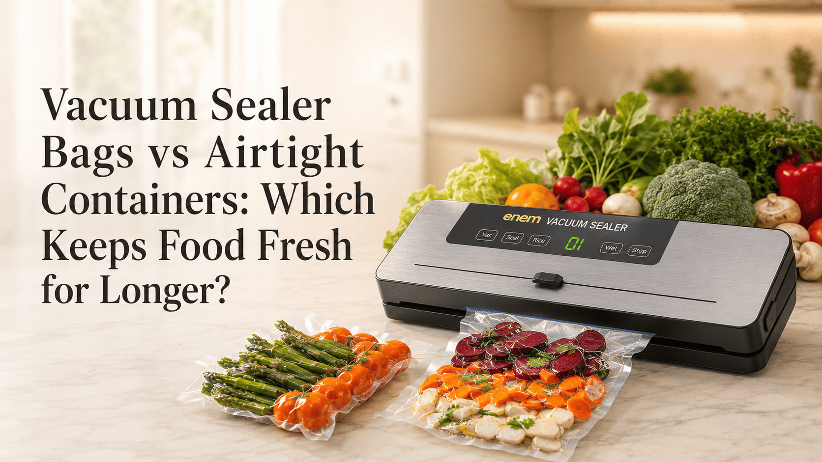 Vacuum Sealer Bags vs Airtight Containers: Which Keeps Food Fresh for Longer?