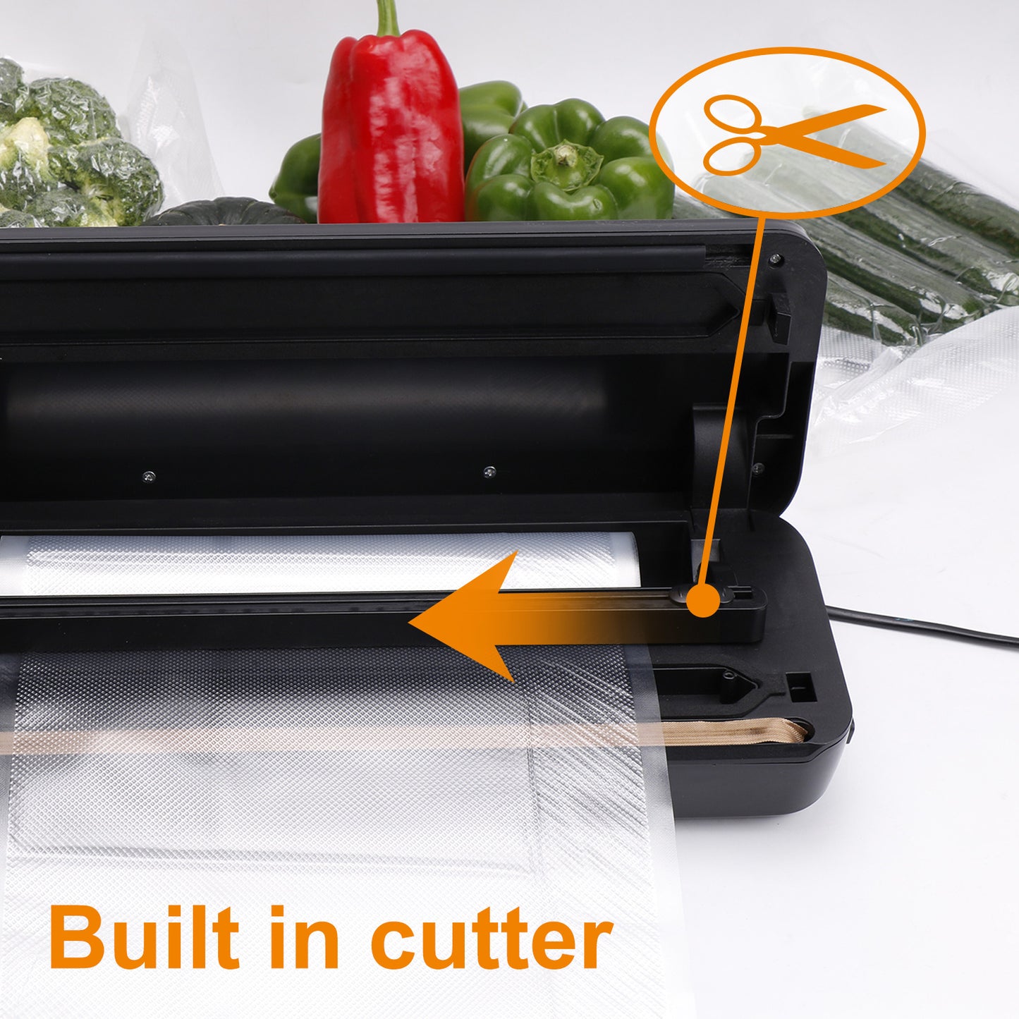 Enem Large Vacuum Sealer (Silver), with Free Roll & 10 Pouches