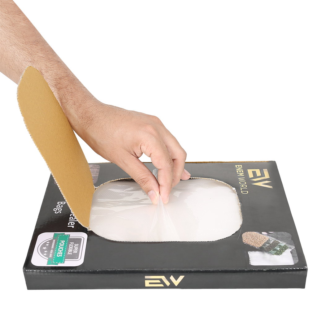 ENEM Vacuum Sealing Bags, 17cm x 25cm, Vacuum Sealing Machine Pouches, Food Grade & Microwaveable Pouches, 90 Micron Thickness, Pack of 50