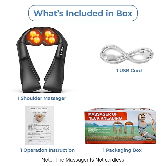 Enem Back Massager for Pain Relief, Back Massager with Compression, Wireless Portable Shiats Massage Machine, Electric Deep Tissue 4D Kneading Massage for Pain Relief and Muscle Relax