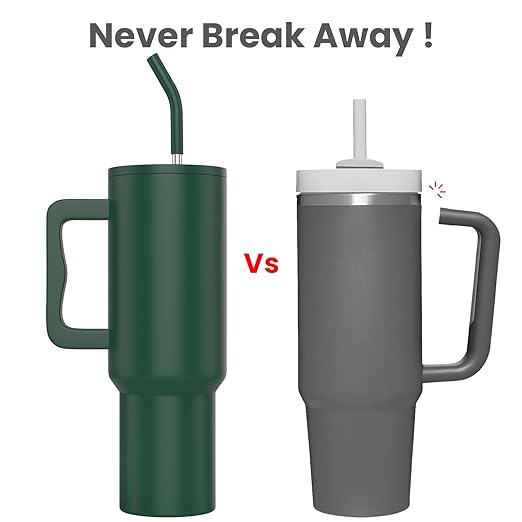 enem Tumbler, Deep Jungle, Tumbler with Metal Straw, Sipper, with Lid Leak Proof, 1 Metal Ice Cube, 1 Copper Spring (Tamba), Base Protector, Mug Travel, 1.2L