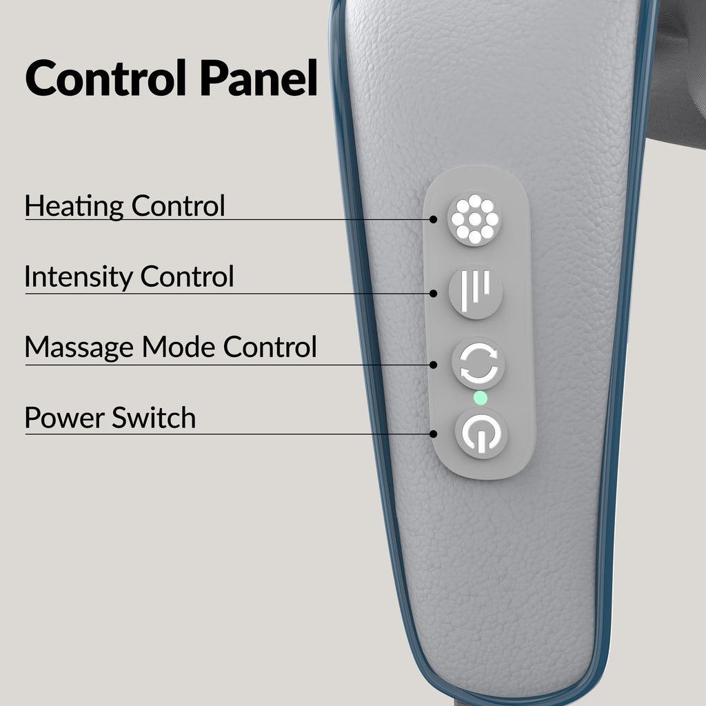 Enem Neck & Back Massager with Heat – Deep Tissue Pain Relief, Cordless Rechargeable | Grey