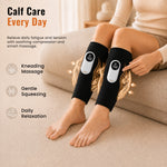 enem Leg Massager for Circulation, Air Compression Calf Massager with Heat, 3 Massage Modes & 3 Intensity Levels, Adjustable Leg Wraps for Muscle Relaxation, Foot & Calf Massage, (Pair, Black)