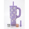 ENEM Stainless Steel Insulated Tumbler 1200ml – Travel Mug | Plugged Straw | Lilac Bloom | With Accessories