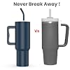 enem Tumbler, Blue Blood, Insulated Premium Vacuum  Tumblers, Stainless Steel Travel Mug with Handle, Lid & Straw, 1.2L Tumbler for Coffee, Iced Tea, or Water