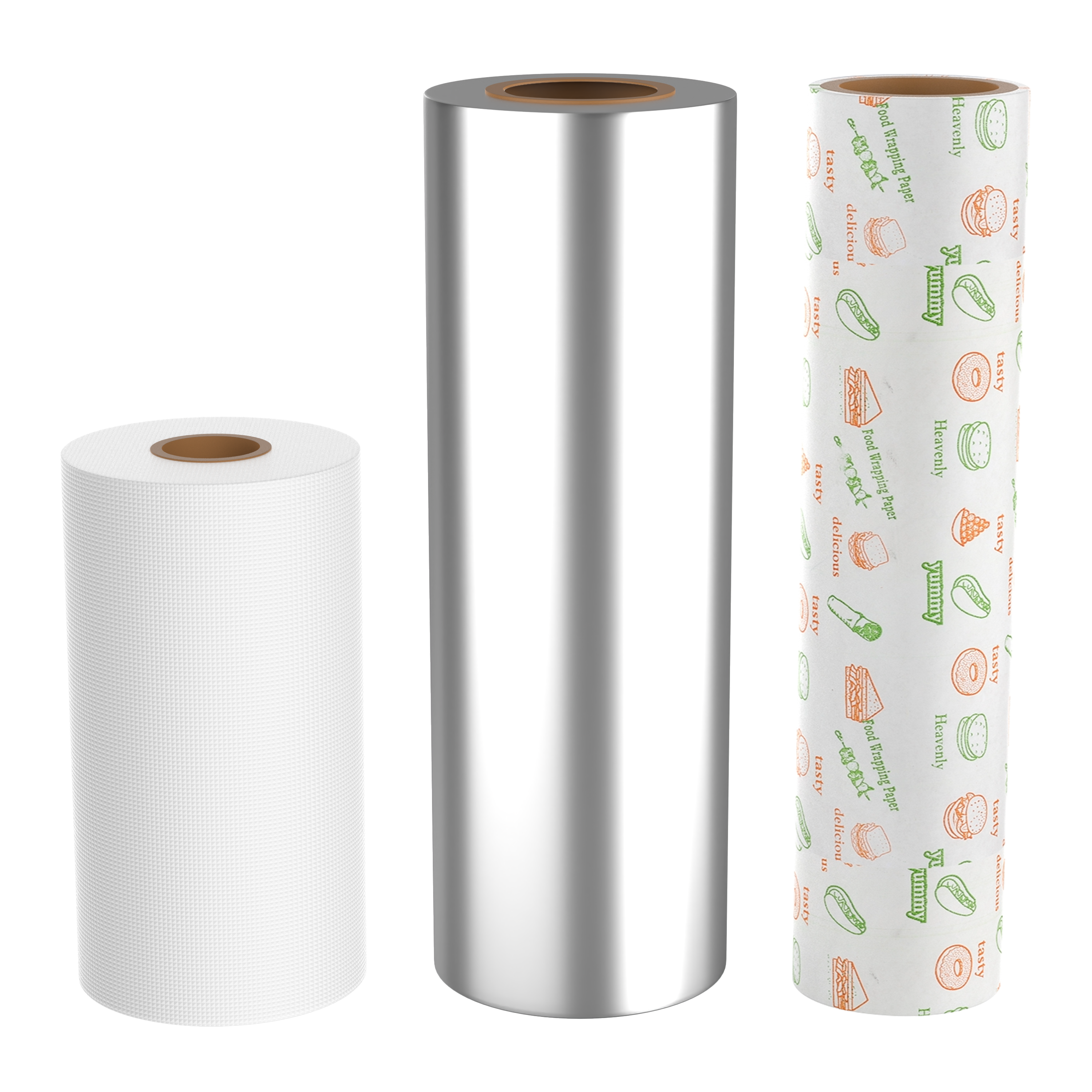 Enem Pack of 3 Rolls - 2-in-1 Paper & Aluminium Foil, Butter Paper, Tissue Roll