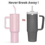 enem Tumbler, Rose Whisper, Insulated Premium Vacuum  Stainless Steel Travel Mug with Handle, Lid & Straw, 1.2L for Coffee, Iced Tea, or Water