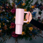 enem Tumbler, Rose Whisper, Tumbler with Metal Straw, Sipper, with Lid , 1 Metal Ice Cube, 1 Copper Spring (Tamba), Base Protector, Mug Travel, 1.2L
