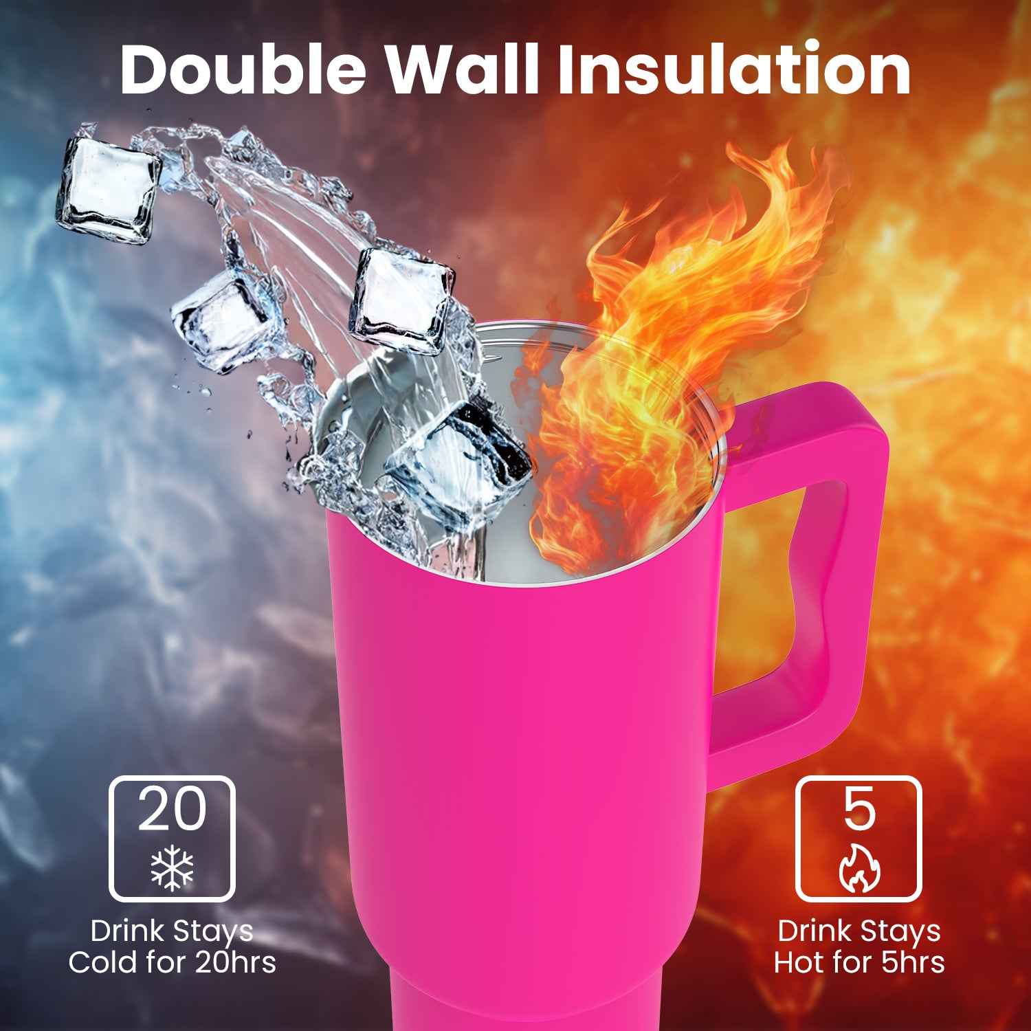 Enem Stainless Steel Majestic Pink Tumbler