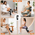 enem Leg Massager for Circulation, Air Compression Calf Massager with Heat, 3 Massage Modes & 3 Intensity Levels, Adjustable Leg Wraps for Muscle Relaxation, Foot & Calf Massage, (Pair, Black)