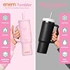 ENEM Stainless Steel Insulated Tumbler 1200ml – Travel Mug | Plugged Straw | Bowl Blush | With Accessories