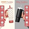 ENEM Stainless Steel Insulated Tumbler 1200ml – Travel Mug | Plugged Straw | Cupid Cream | With Accessories