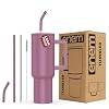 enem Tumbler, Rose Dusk, Insulated Premium Vacuum Leak Proof Tumblers, Stainless Steel Travel Mug with Handle, Lid & Straw, 1.2L Tumbler for Coffee, Iced Tea, or Water