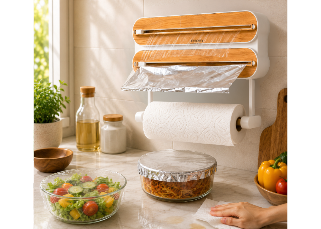 Enem 3 in 1 Cling Wrap Dispenser with Cutter