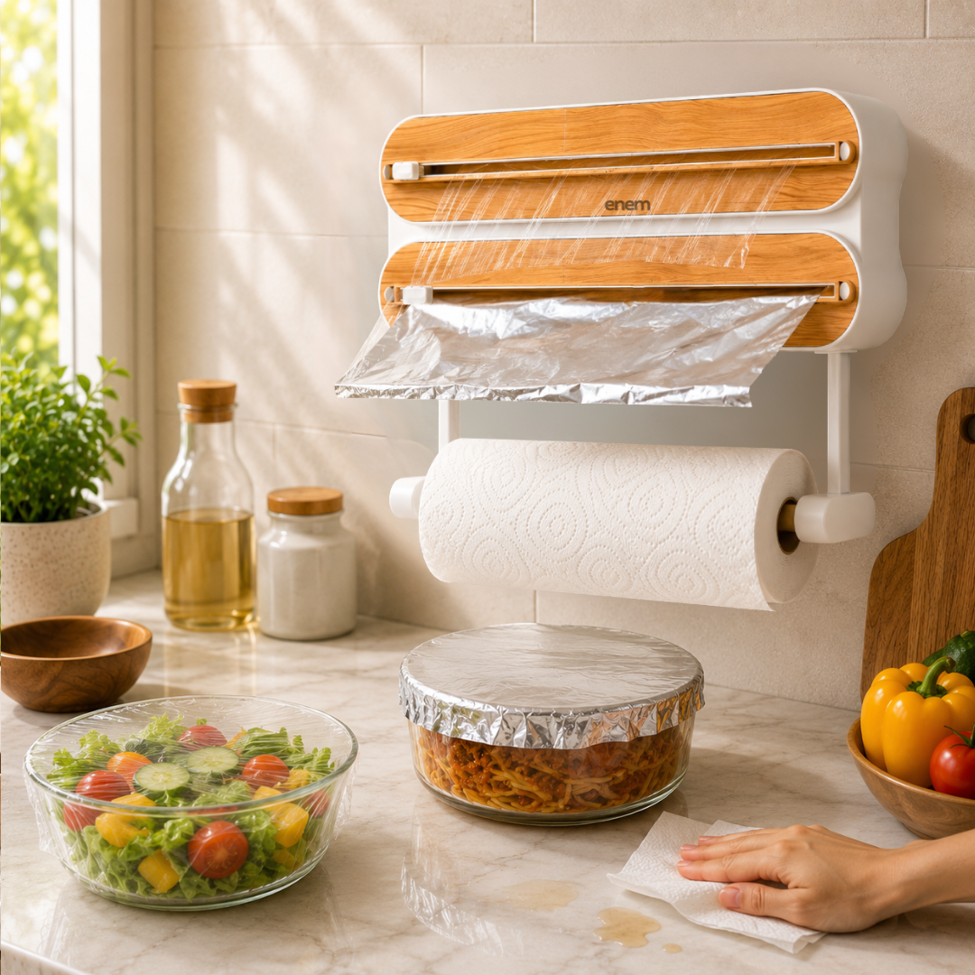 Enem 3 in 1 Cling Wrap Dispenser with Cutter