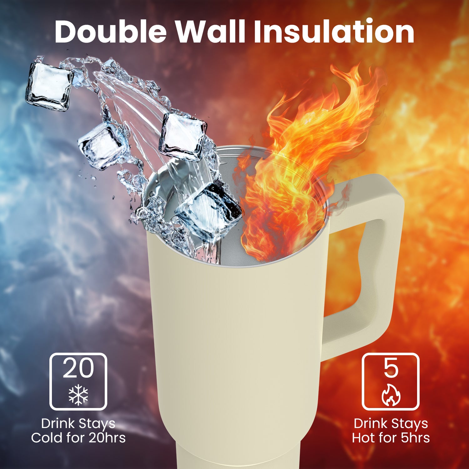 ENEM Stainless Steel Insulated Tumbler 1200ml – Leakproof Travel Mug | Minimal Latte