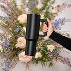 enem Tumbler, Alpha Black, Insulated Premium Leak Proof Stainless Steel Travel Mug with Handle, Lid & Straw, 1.2L for Coffee, Iced Tea, or Water