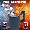 enem Tumbler, Blue Blood, Insulated Premium Vacuum  Tumblers, Stainless Steel Travel Mug with Handle, Lid & Straw, 1.2L Tumbler for Coffee, Iced Tea, or Water