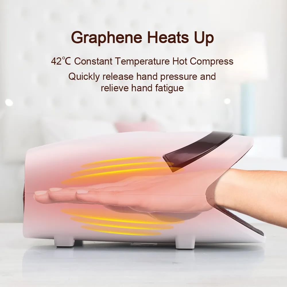 Enem Smart Hand Massager Machine, Hand Massage with Heat and Compression, Massager for Arthristis, Hand Wrist Finger Massager, 3 Heat Levels & Intensities, Gifts for Women, Men