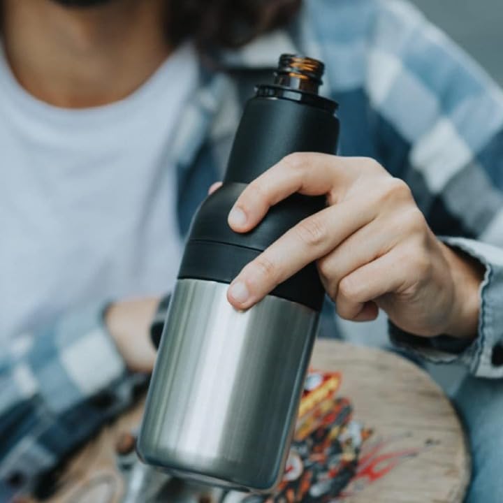 Enem Beer Bottle and Can Cooler with Beer Opener, Vacuum Insulated Double Walled Stainless Steel, 12 oz., for 330ml Bottle/Can