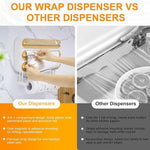 Enem Foil Paper Cutter and Holder, 4 in 1 Cling Wrap Dispenser with Cutter, Magnetic Paper Towel Holder, with 1 Year Warranty & Customer Support from Enem (Magnetic Dispenser Wooden)