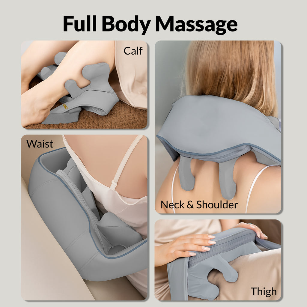 Enem Neck & Back Massager with Heat – Deep Tissue Pain Relief, Cordless Rechargeable | Grey