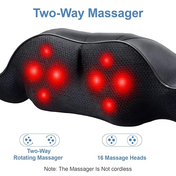 Enem Back Massager for Pain Relief, Back Massager with Compression, Wireless Portable Shiats Massage Machine, Electric Deep Tissue 4D Kneading Massage for Pain Relief and Muscle Relax