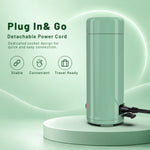 Enem Portable Electric Kettle 350ml, Mini Travel Kettle Food Grade Stainless Steel, Double Wall Insulation, Auto Shut-Off & Dry Boil Protection, Office, Travel & Home, Sage Green