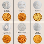 enem Electric Idiyappam Maker, Cordless Rechargeable Pasta & Noodle Maker with 24 Interchangeable Moulds, 50W Automatic Dough Press Machine, USB Rechargeable, White, with 15 Month Warranty