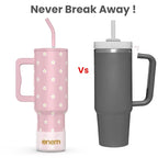 ENEM Stainless Steel Insulated Tumbler 1200ml – Leakproof Travel Mug | Petal Pink Pop