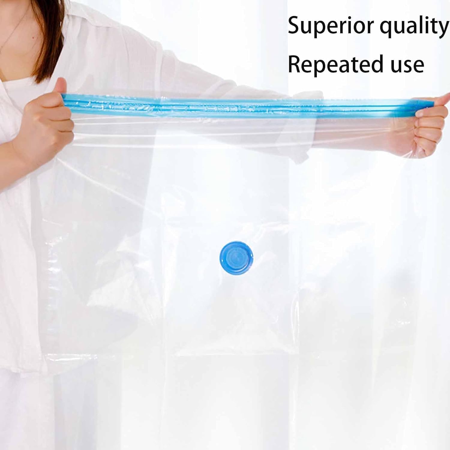 enem Vacuum Bags For Clothes With Pump | Pack of 8 (2 Jumbo, 2 Large, 2 Medium, 2 Small) | Travel Vacuum Bags For Clothes | Wardrobe Organizer For Storage | 1 Year Warranty from enem