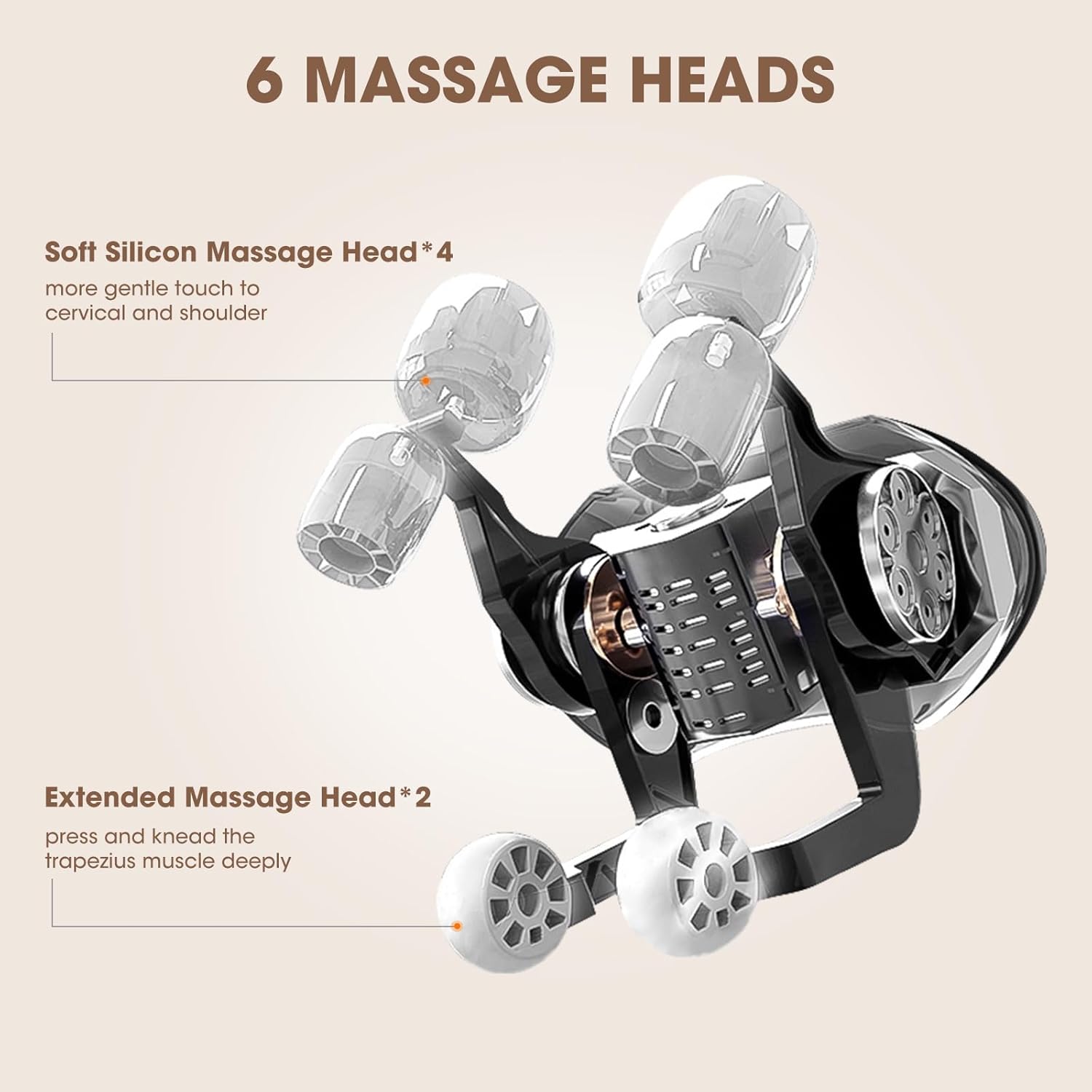 Enem Neck & Back Massager with Heat – Deep Tissue Pain Relief, Cordless Rechargeable | White