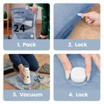 Enem Vacuum Bags For Clothes With Portable Pump | Pack of 10 (2 Large, 4 Medium, 4 Small) | Travel Vacuum Bags For Clothes | Wardrobe Organizer For Storage, 1 year Warranty from Enem