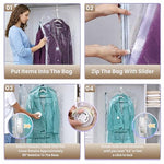 ENEM Hanging Vacuum Storage Bags with Electric Pump – Pack of 4 (2 Jumbo + 2 Large) | Space-Saving Wardrobe Organizer | Reusable | 1 Year Warranty