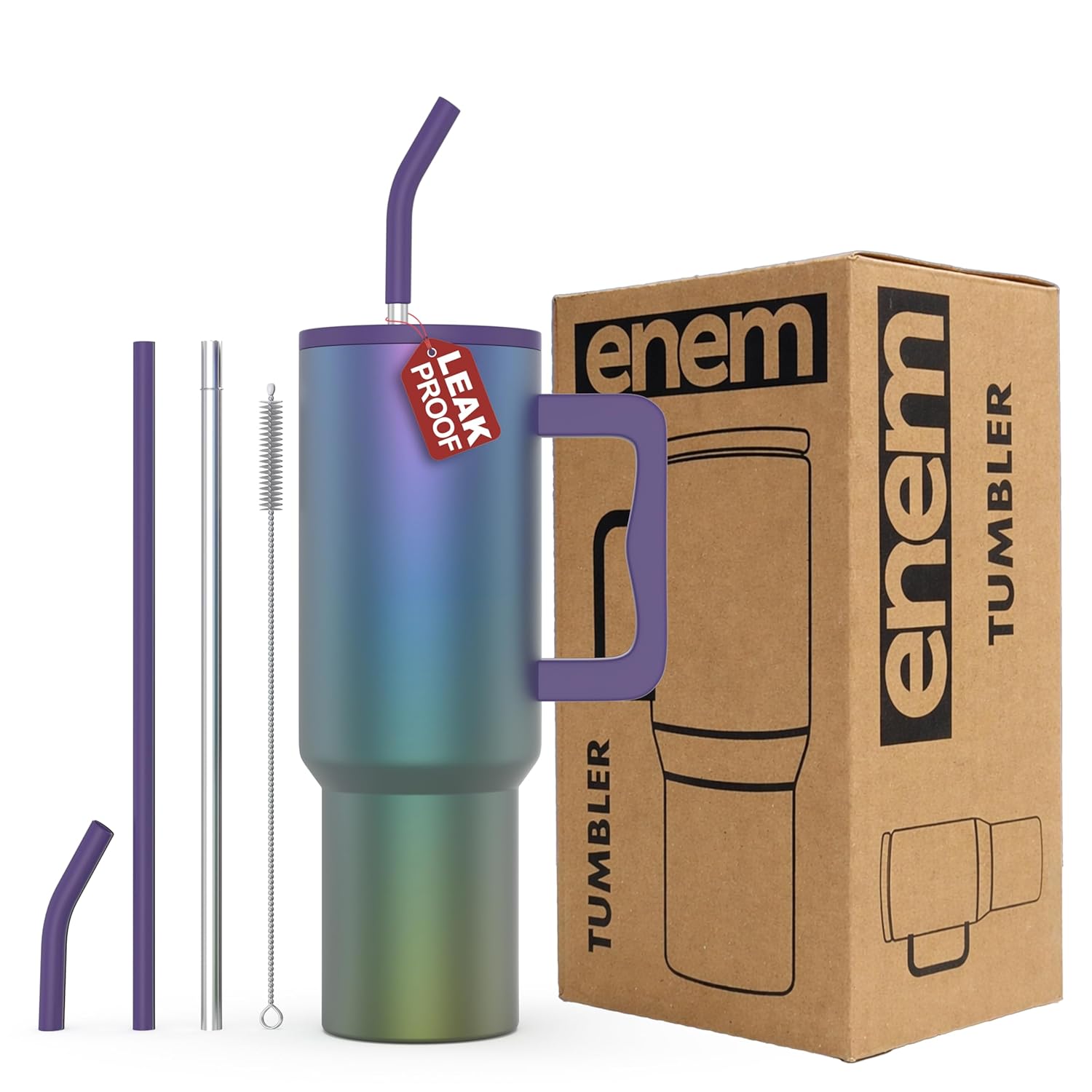 ENEM Stainless Steel Insulated Tumbler 1200ml –  Travel Mug | Midnight Aurora | Without Accessories