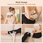 Enem Neck & Back Massager with Heat – Deep Tissue Pain Relief, Cordless Rechargeable | White