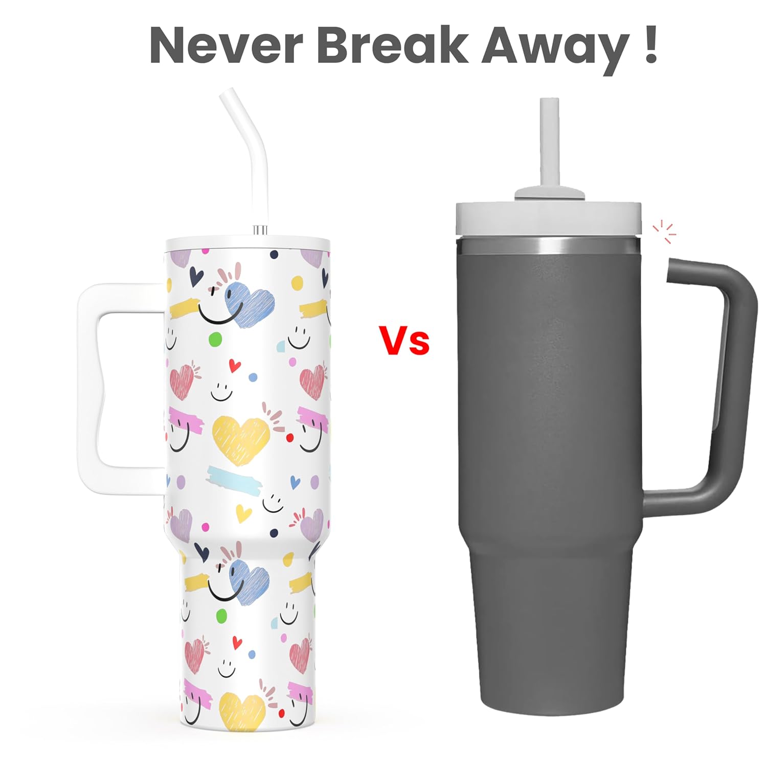 enem Tumbler, Happy Chaos, Tumbler with Metal Straw, Sipper, with Lid Leak Proof, - 1.2(L) - Without Accessories