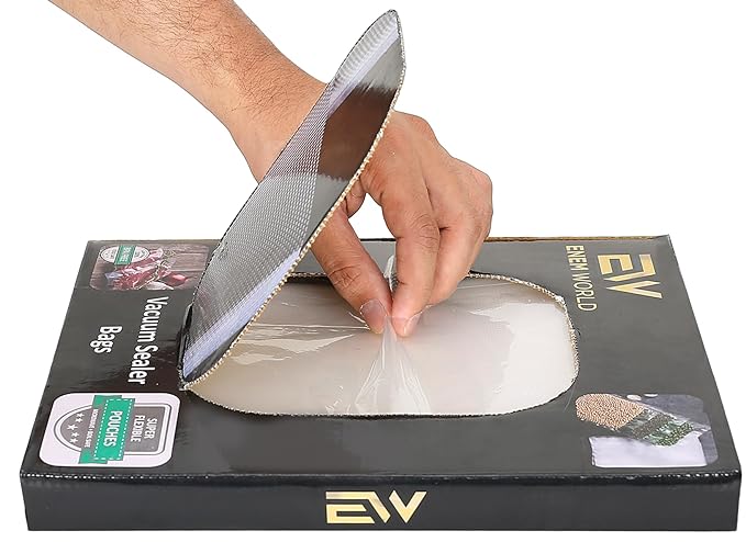 Enem Vacuum Sealing Bags, 22cm X 25cm, 90 Micron Thickness, Pack of 50