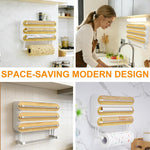 Enem Foil Paper Cutter and Holder, 4 in 1 Cling Wrap Dispenser with Cutter, Magnetic Paper Towel Holder, with 1 Year Warranty & Customer Support from Enem (Magnetic Dispenser Wooden)