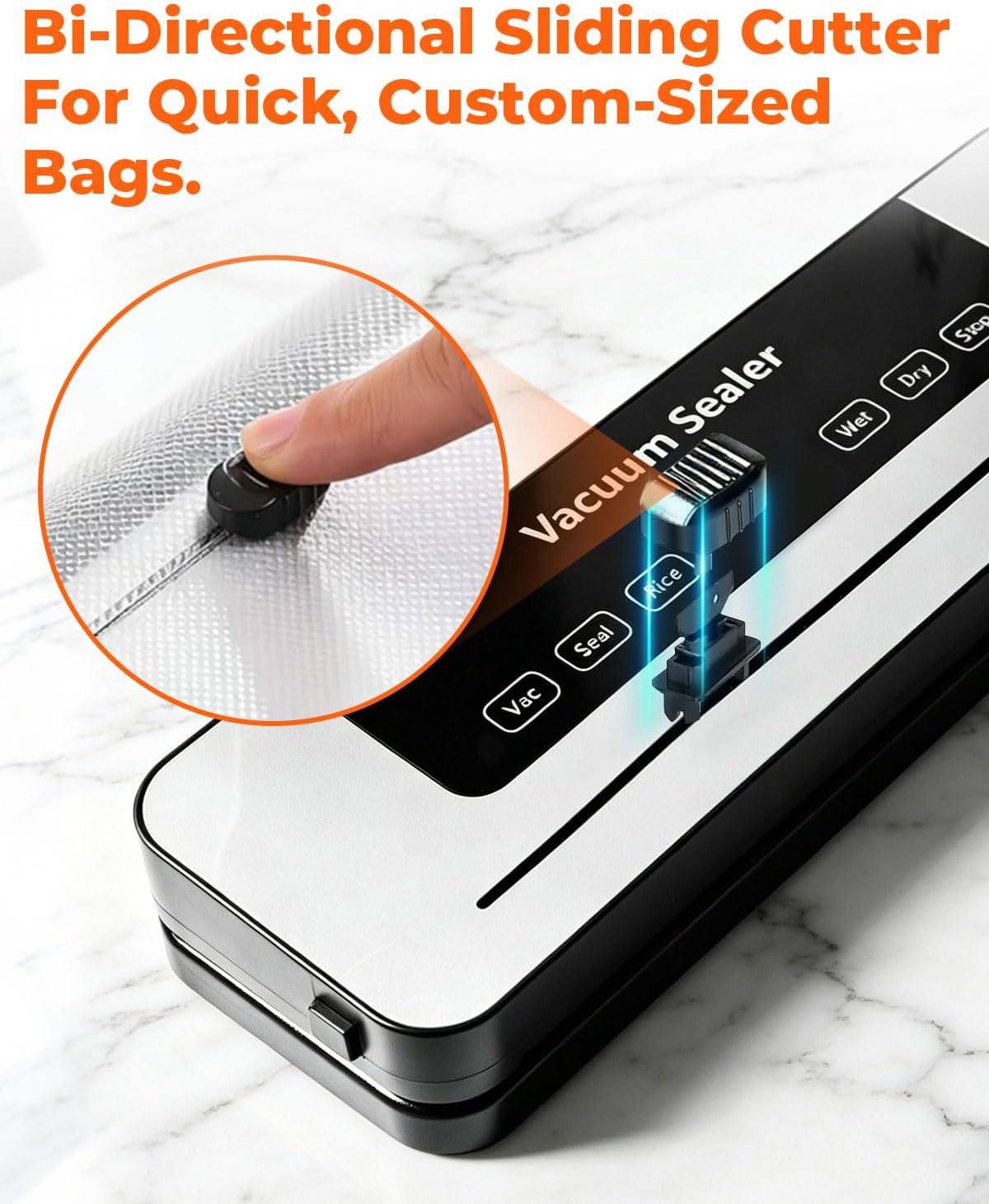 ENEM Vacuum Sealer Machine for Packing with Cutter, with 2 Year Warranty from enem, Sealing Machine for Food Packets, 65kpa Automatic Dry & Wet Air Packet Sealer Machine, With Free 20 Vacuum Pouches