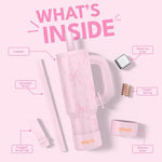 ENEM Stainless Steel Insulated Tumbler 1200ml – Travel Mug | Plugged Straw | Bowl Blush | With Accessories