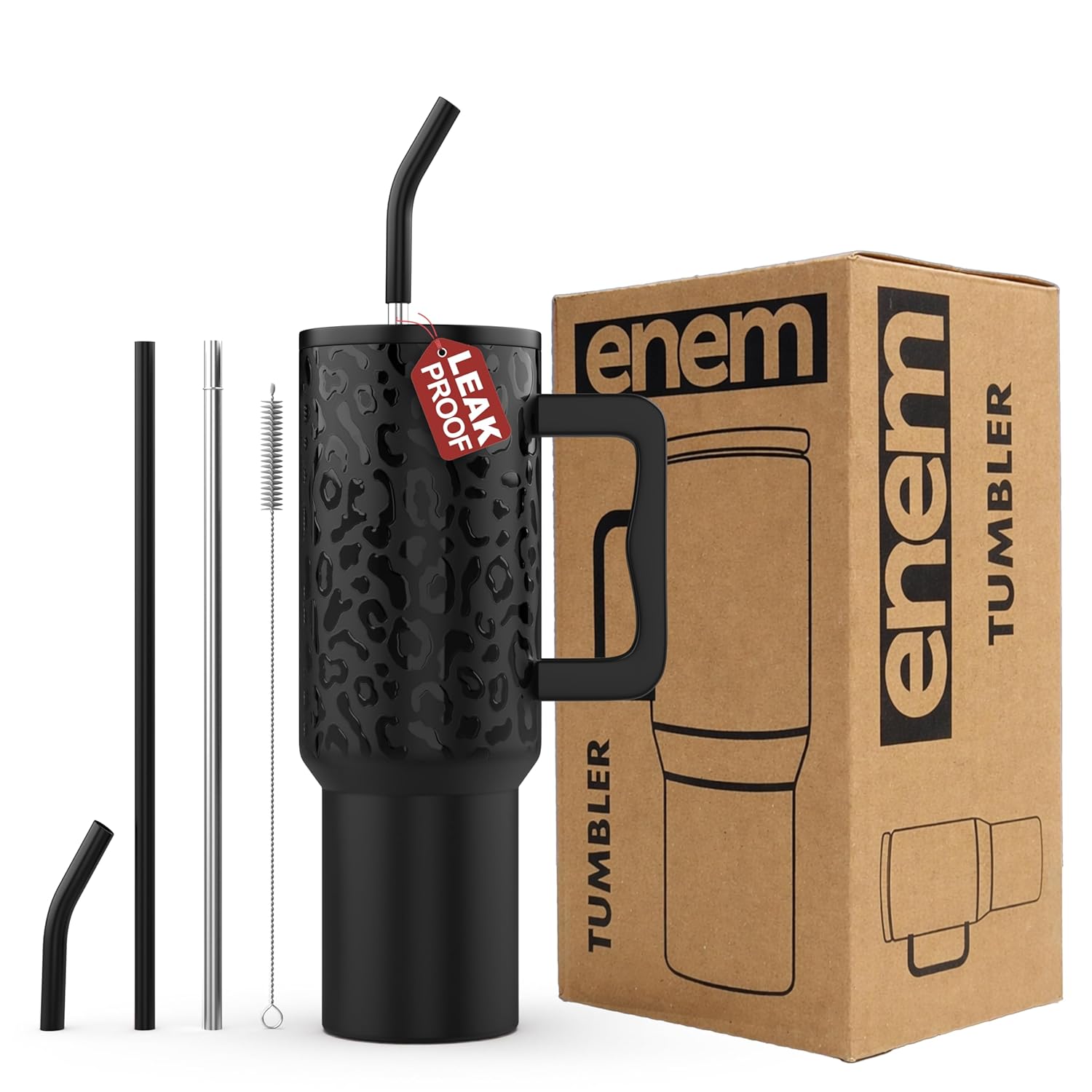 ENEM Stainless Steel Insulated Tumbler 1200ml – Travel Mug | Savage Noir | Without Accessories