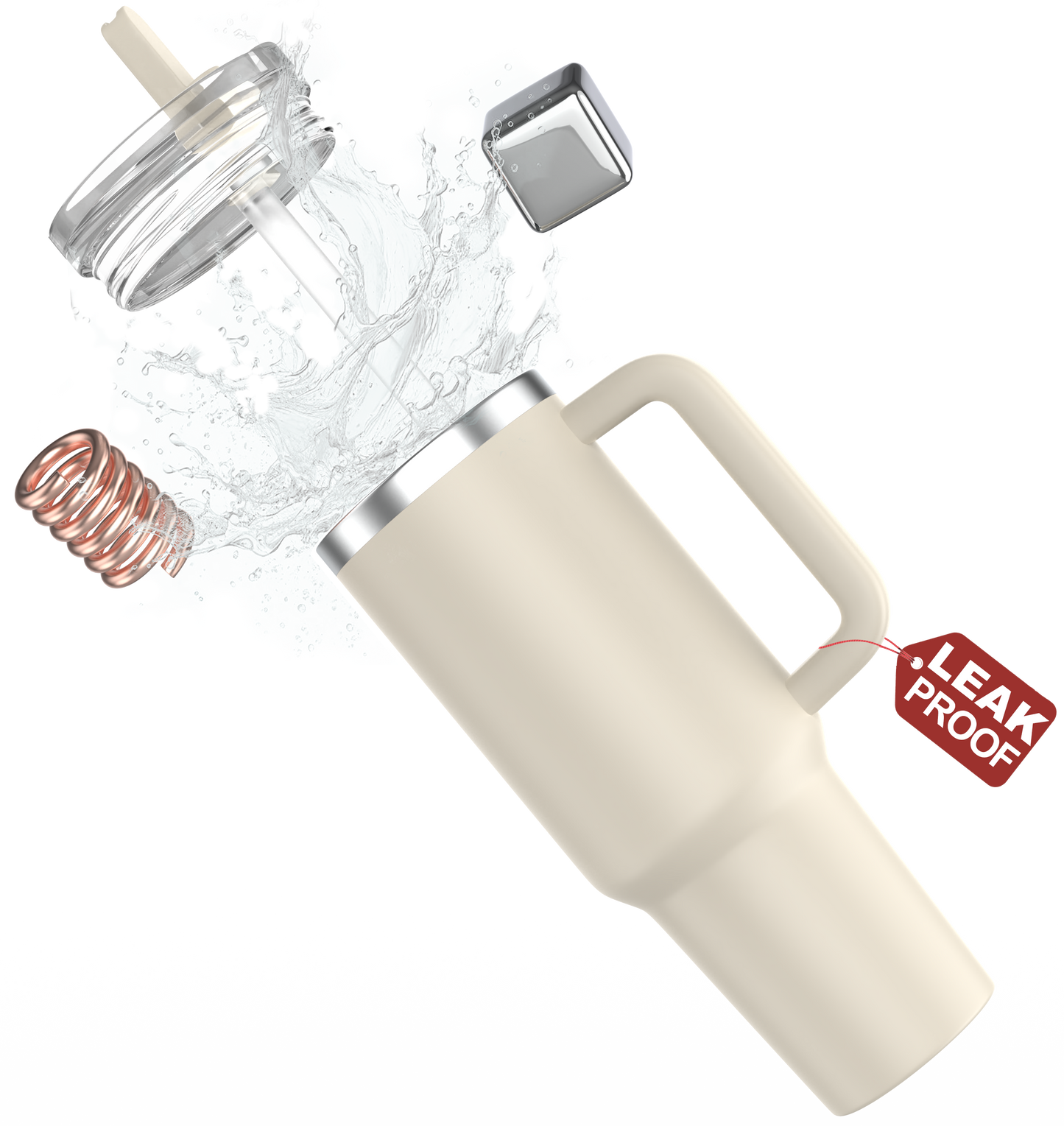 Enem Beige In-built Straw Tumbler