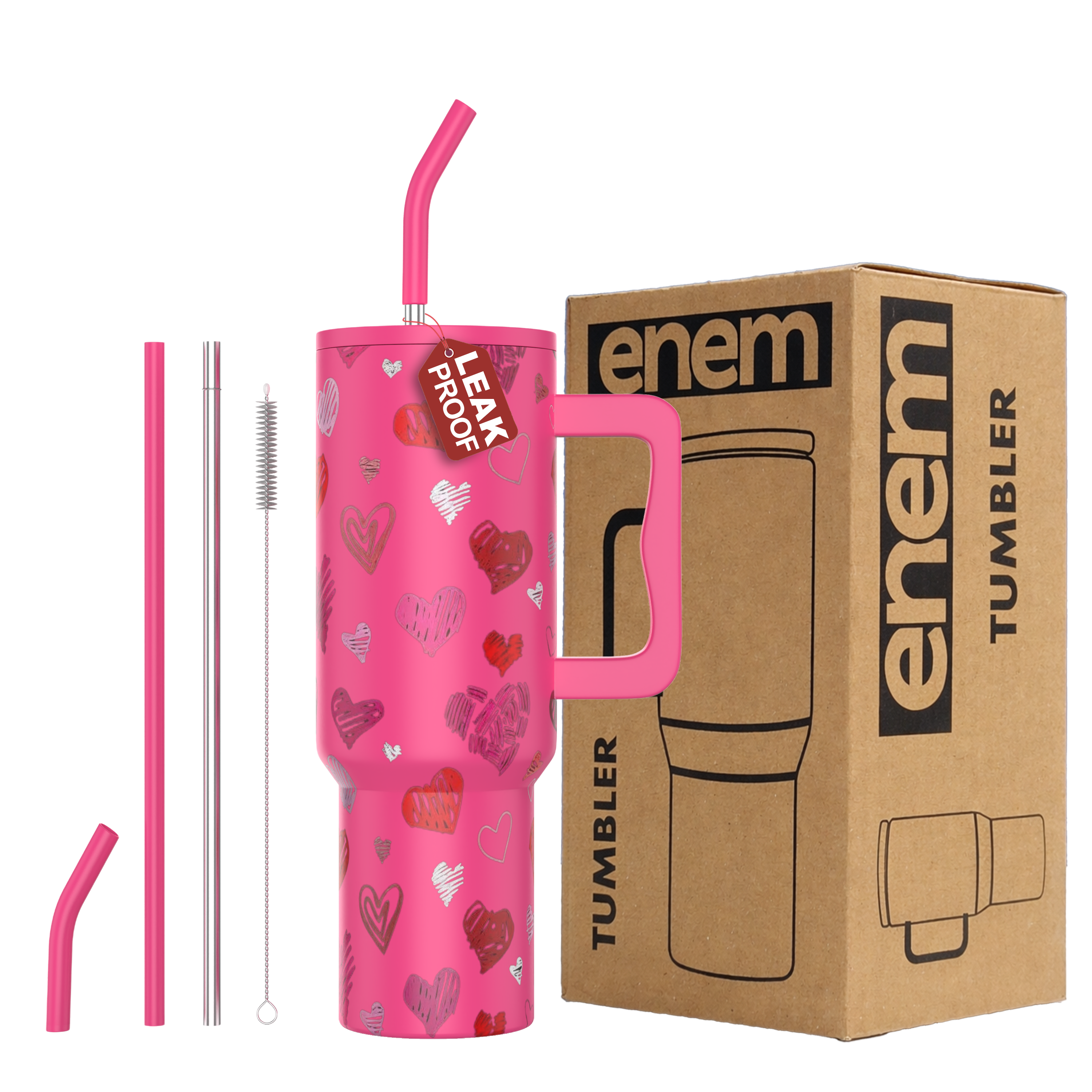 ENEM Stainless Steel Insulated Tumbler 1200ml –Travel Mug | Lovestruck | Without Accesories