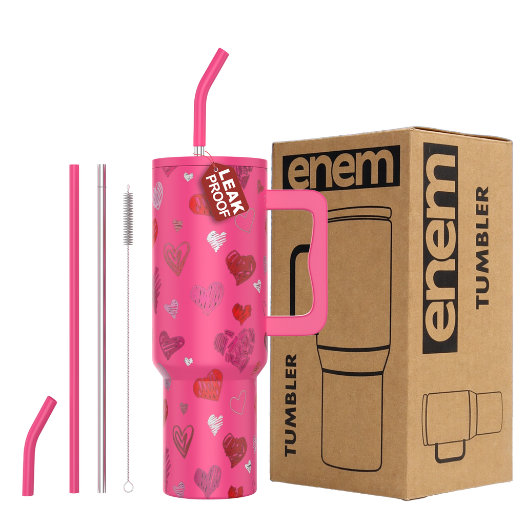ENEM Stainless Steel Insulated Tumbler 1200ml – Leakproof Travel Mug | Lovestruck | Without Accesories