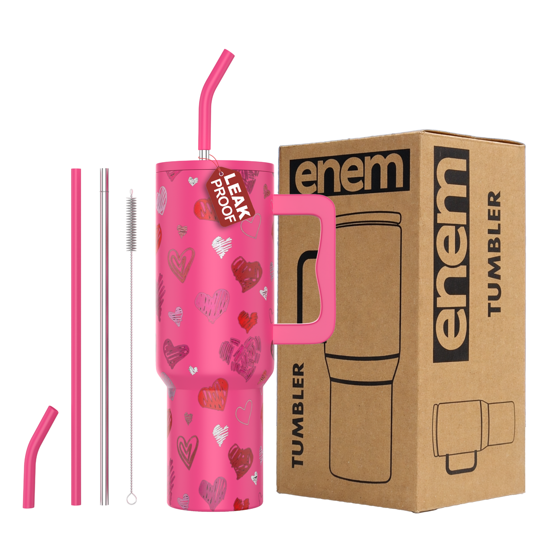 ENEM Stainless Steel Insulated Tumbler 1200ml –Travel Mug | Lovestruck | Without Accesories
