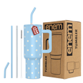 Enem Tumbler, Sky Bloom, Tumbler with Metal Straw, Sipper, with Lid Leak Proof,  (1.2L) - Without Accessories