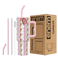 ENEM Stainless Steel Insulated Tumbler 1200ml – Leakproof Travel Mug | Rosewood Romance | Without Accessories