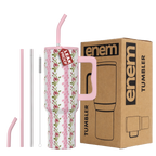 ENEM Stainless Steel Insulated Tumbler 1200ml – Leakproof Travel Mug | Rosewood Romance | Without Accessories
