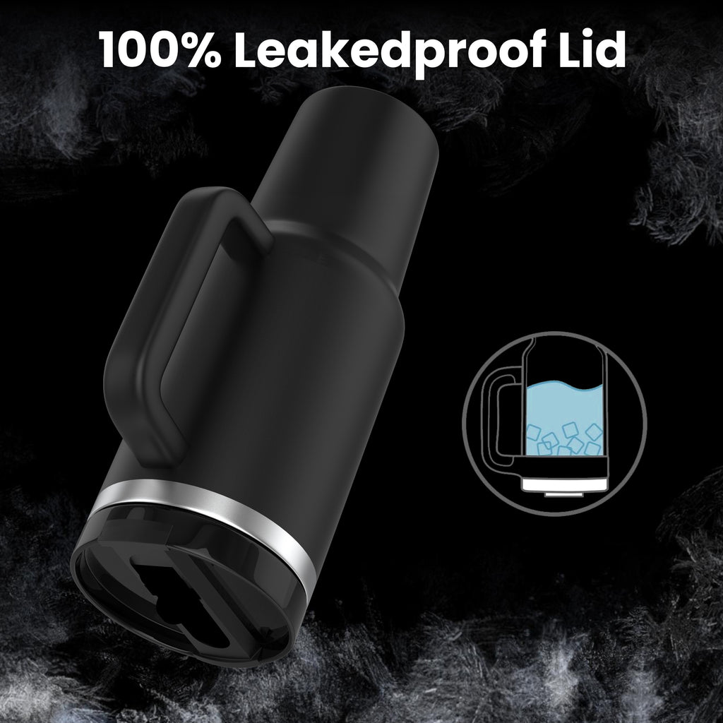 ENEM Stainless Steel Insulated Tumbler 1200ml – Leakproof Travel Mug | Classic Black